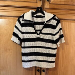 Sanctuary Black and Cream Knit Sweater